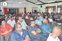  ?? Picture: REINAL CHAND ?? 1 1. Sugarcane farmers attend a consultati­on at the Sugar Cane Growers Council Hall in Lautoka.