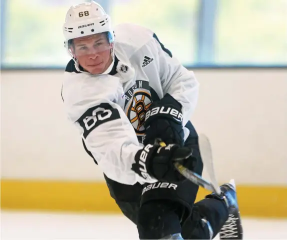  ?? MATT WEST / HErAld STAFF FIlE ?? TOP PROSPECT: Providence Bruins forward Jack Studnicka is looking to pitch in with the big club when the NHL season resumes.