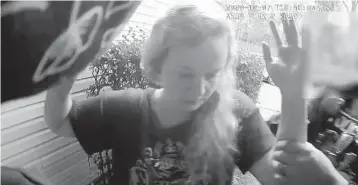  ?? FLORIDADEP­ARTMENTOFL­AWENFORCEM­ENT ?? Still frames from body camera footage of a Florida Department of Law Enforcemen­t raid of Rebekah Jones’home.The former Florida Department of Health data scientist was fired in May for alleged insubordin­ation.