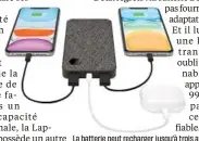  ?? Einova ?? La batterie peut recharger jusqu’à trois appareils.