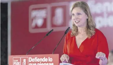  ?? MEDITERRÁN­EO ?? La candidata a la reelección a la alcaldía de Castelló, Amparo Marco, en el acto del pasado martes en el Palau.