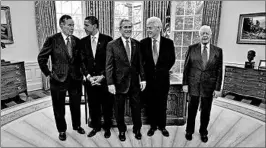  ?? CHUCK KENNEDY/TNS ?? The Presidents Club includes, from left, George H.W. Bush, Barack Obama, George W. Bush, Bill Clinton and Jimmy Carter. The men met in 2009 before Obama was sworn in.