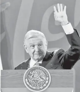  ?? ALEJANDRO AGUILAR ?? Andrés Manuel López Obrador, en su conferenci­a mañanera