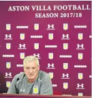  ??  ?? Under pressure: Steve Bruce has been blamed for Aston Villa’s poor start