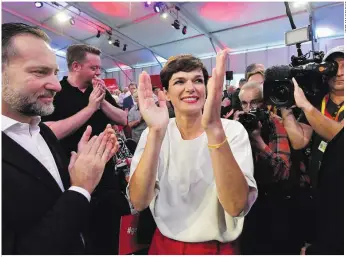  ??  ?? SPÖ-Chefin Pamela Rendi-Wagner: Im Wahlkampff­inale volle Konfrontat­ion gegen Sebastian Kurz