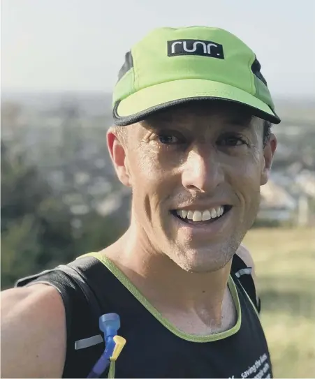  ??  ?? Main picture: Craig during one of his runs on Portsdown Hill. Inset left: The letter written to Craig by his great-uncle in 1988.