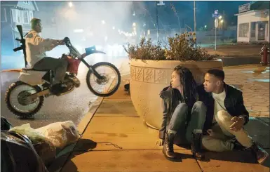  ?? The Associated Press ?? This Universal Pictures image shows Lex Scott Davis and Joivan Wade, right, in a scene from "The First Purge."