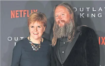  ?? Pictures: PA. ?? First Minister Nicola Sturgeon with director David McKenzie at the Scottish premiere in Edinburgh and, below, star Chris Pine at last night’s premiere.