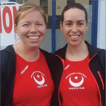  ??  ?? New Drogheda & District AC members Pauline Coffey (left) and Lisa Collier at the Athboy 5k road race.