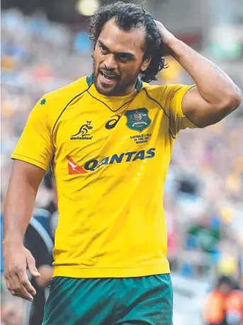  ?? GONE: Injured Wallabies player Karmichael Hunt will miss Australia’s Bledisloe Cup campaign. ??