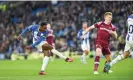  ?? Photograph: Simon Dack/TPI/Shuttersto­ck ?? The substitute Danny Welbeck fires in Brighton’s fourth goal against West Ham.