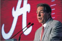  ?? [AP PHOTO/ BUTCH DILL] ?? Nick Saban and Alabama announced a homeand-home series with Wisconsin on Monday set for 2024 and 2025.