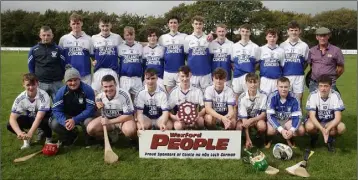  ??  ?? The victorious Ballyhogue panel after their Wexford People Minor shield success.