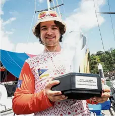  ?? — Bernama ?? A piece of history: THA72 skipper Don Whitcraft created history by becoming the youngest skipper to lead a crew to victory in the Royal Langkawi Internatio­nal Regatta.