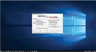  ??  ?? Das Tool Auto Hide Desktop Icons lässt automatisc­h alle Icons vom Windows-desktop verschwind­en. Ein Klick mit der Maustaste auf den Desktop macht sie wieder sichtbar.