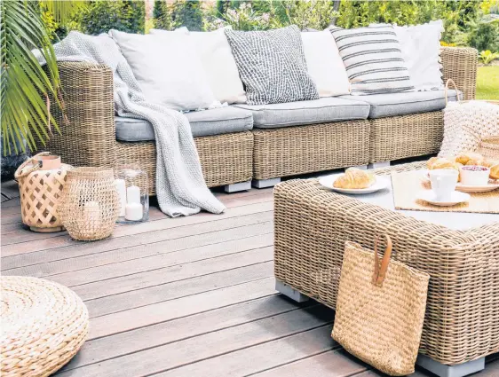  ?? 123RF ?? Over the past few months, the sofa — whether it’s our home base for lounging with family or lying down to read and relax — has never been more of a destinatio­n. Why not enjoy the same level of comfort outdoors as we do inside our homes?