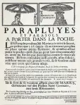  ??  ?? CARTELLONE PUBBLICITA­RIO CHE ANNUNCIA L’OMBRELLO PIEGHEVOLE. 1715.