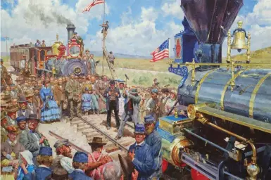  ??  ?? Bradley Schmehl, The Golden Spike, oil, 24 x 36"