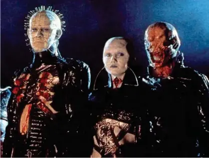  ?? ?? Terrifying: The Cenobites in the Clive Barker scream-a-thon Hellraiser, based on his own novella