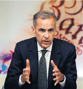  ??  ?? Mark Carney, the Bank of England Governor, said the UK financial system could double to 20-times GDP in the next 25 years