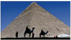  ?? AP 2012 ?? Scientists have found a previously undiscover­ed hidden chamber in Egypt’s Great Pyramid of Giza, reportedly the fifirs t such discovery in the structure since the 19th century. Chances of the space containing treasure or burial chambers are almost nil,...