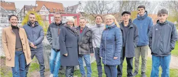  ?? FOTO: SPD RIEDLINGEN ?? Kandidatin­nen und Kandidaten der SPD Riedlingen: Renate Münch, Andreas Pappenheim, Martin Wiegand, Angelika Hinz, Anton Bloching, Johannes Widmann, Andrea Kasiske, Paul Geisler, Nepmuk Ecker, Armin Birk (von links). Auf dem Foto fehlen Christian Masetti und Matthias Helmann.