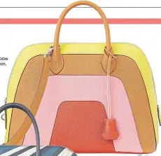  ??  ?? Bolide 1923–30 rainbow bag in Epsom calfskin.