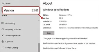  ?? ?? Check your version of Windows 10 under ‘Windows specificat­ions’