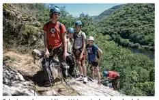  ??  ?? Cyberjourn­al : une vidéo a été tournée dans le cadre de la sortie Via Ferrata.