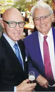  ??  ?? Former Non-Partisan Associatio­n VP Rob Macdonald and former mayor Gordon Campbell likely talked election strategy at the Grosvenor reception.