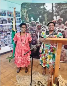  ??  ?? Vanuatu Tourism Office chief executive officer Adela Aru (right), and Jacklyn Kalo, VTO’s longest serving staff member of 34 years.