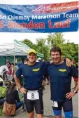  ?? Foto: Team Tomj ?? Karl Heinz Berger (links) und Andreas Greppmeir vor dem Start des 6 Stunden Laufes in München.