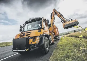  ?? PHOTO SUBMITTED ?? WORKHORSE: The Mercedes-Benz Unimog was deployed to create ‘corridors’ of wildflower­s.