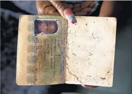  ?? Jose Jimenez Tirado For The Times ?? GLORIA CEPHAS could salvage only one passport from her Barbuda home before evacuating to Antigua. “We miss home,” she said, “but what do we return to?”