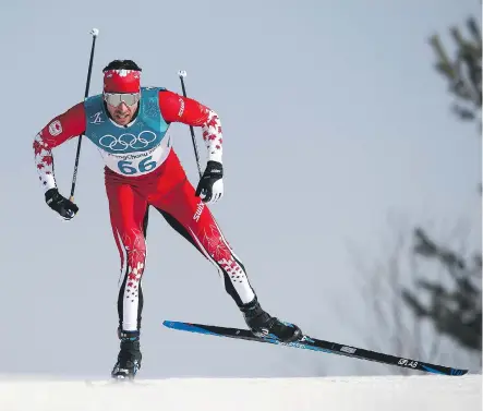  ?? CLIVE MASON/GETTY IMAGES ?? Cross-country skier Alex Harvey of Saint-Ferréol-les-Neiges, Que., placed seventh in the men’s 15-kilometre freestyle men’s event. “We did everything we could,” Harvey said about the result. “That was a good race.”