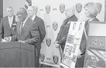  ??  ?? Mayor Sylvester Turner said Thursday that a combined city, county and state law enforcemen­t effort is targeting people who sell and distribute Kush.