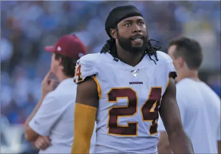  ?? ADAM HUNGER - THE ASSOCIATED PRESS ?? FILE - In this Sept. 29, 2019, file photo, Washington Redskins’ Josh Norman is shown on the sidelines during the second half of an NFL football game against the New York Giants in East Rutherford, N.J. Two people with knowledge of the decision told The Associated Press that veteran cornerback Josh Norman has agreed to sign a one-year contract with the Buffalo Bills. The people spoke to The AP on Monday, March 9, 2020, on the condition of anonymity because the signing has not been announced.
