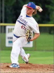  ?? AUSTIN HERTZOG - DIGITAL FIRST MEDIA ?? Boyertown’s Nolan Kline delivers to the plate against Exeter during the first round of the Berks County League playoffs Wednesday at Boyertown.