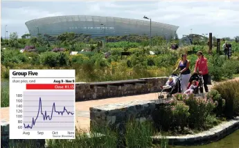  ?? African News Agency (ANA) ?? CAPE TOWN Stadium photograph­ed from the new Green Point urban park. A R429.7 million collusion claim has been set aside to be heard in the high court in 2020. | HENK KRUGER