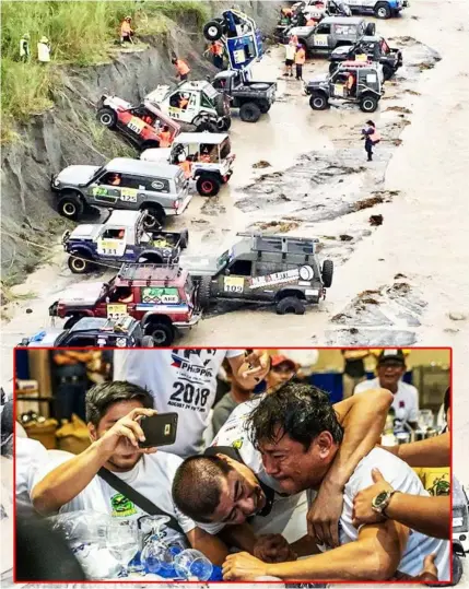  ?? - Contribute­d photo ?? RAIN FOREST CHALLENGE. Randy Sobrepena of the Pampanga Off Roaders Club Incorporat­ed PORCI wins in the Rain Forest Challenge Global Series Philippine­s off road competitio­n.