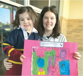  ??  ?? Above: St Paul’s early learning centre student Charlotte Wilson with Abbey Gardens carer Tanneke Caygill and Heather Cupples.
Right: St Paul’s early learning centre student Charlotte Wilson and her mum Lisa, with Charlotte’s gift.