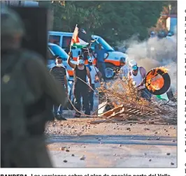  ?? AFP ?? BANDERA. Las versiones sobre el plan de anexión parte del Valle del Río Jordán ya generaron protestas palestinas.