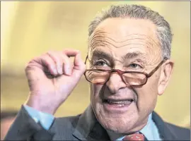  ?? ALEX BRANDON — THE ASSOCIATED PRESS ?? Senate Minority Leader Chuck Schumer of New York and his Democratic colleagues lost a vote on health care Wednesday but they hope theye gained a message that will bolster their chances of winning Senate control in next month’s elections.