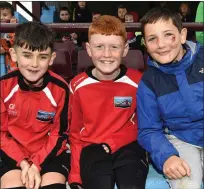  ??  ?? Jamie O Brien, Callum Clarke and Charlie Comiskey enjoying the action in United Park.