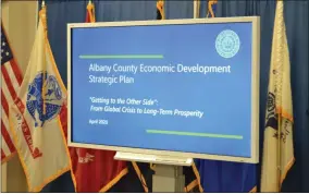  ?? PROVIDED PHOTO ?? A presentati­on on Albany County economic developmen­t was on display Tuesday morning.