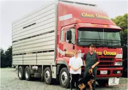  ?? ?? Left: Mike with the Internatio­nal Paystar that got him his HT licence. Right: A stint behind the wheel for Glen Oroua before moving onto the farm.