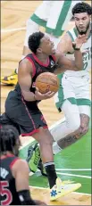  ?? AP ?? C’s coach Brad Stevens had some high praise for Raptors guard Kyle Lowry, who was one of the few Toronto regulars available against the Celtics last night as the team deals with a COVID outbreak.