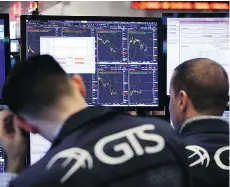  ?? RICHARD DREW/THE ASSOCIATED PRESS FILES ?? Morgan Stanley warns investors to prepare for turbulence as its study has shown that market swings tend to widen when earning sentiment sours.