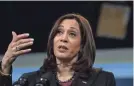  ?? NICHOLAS KAMM/AFP VIA GETTY IMAGES ?? Vice President Kamala Harris says she is not experienci­ng symptoms of COVID-19 and will isolate.