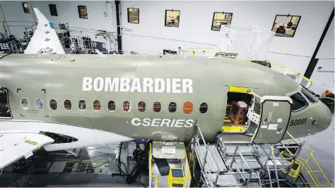  ?? BOMBARDIER ?? Despite concerns about the model’s feasibilit­y, Toulouse, France-based Airbus is acquiring control of Bombardier’s C Series. The Montreal-based aircraft manufactur­er’s jetliner could be rebranded as “A200” as part of the Airbus lineup, according to people with knowledge of the plan.